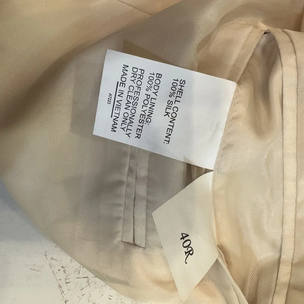 Daniel Gray Blazer Mens Size 40 R  Beige  Two Button 100% Silk  S&K Famous Brand